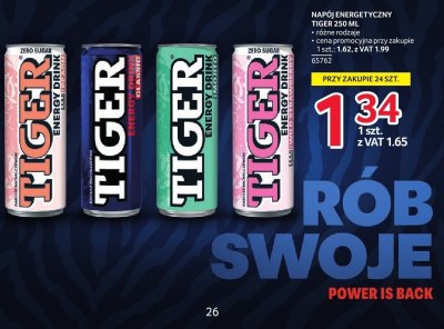 Napój energetyczny Tiger 250 ml różne rodzaje promocja w Selgros