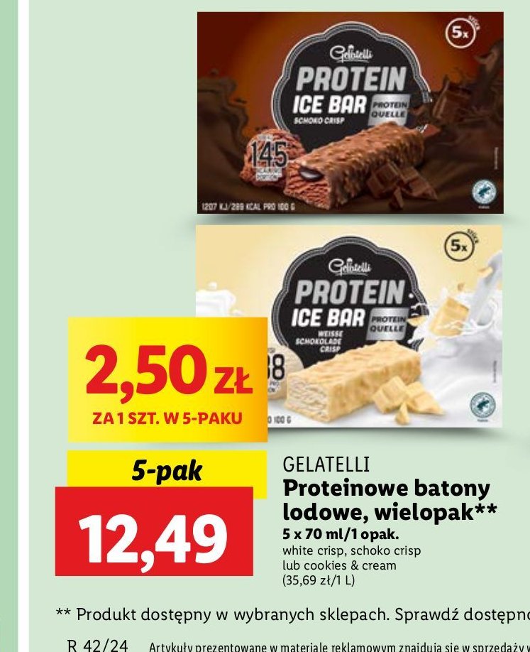 Lody browni Gelatelli protein promocja