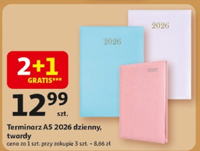Terminarz A5 2026 dzienny, twardy promocja w Auchan