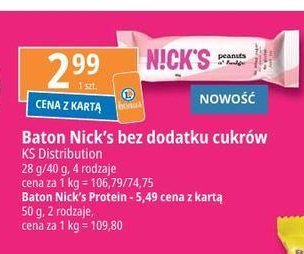 Baton proteinowy peanut Nick's promocja w Leclerc
