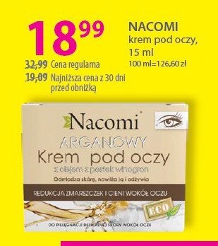 Krem arganowy pod oczy Nacomi promocja w Hebe