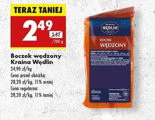 Boczek wędzony Kraina wędlin promocja w Biedronka