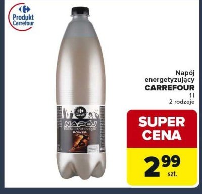 Napój energetyzujący Carrefour 2 rodzaje promocja w Globi