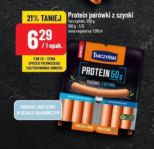 Parówki z szynki Tarczyński protein promocja