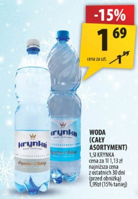 Woda (cały asortyment) promocja w Arhelan