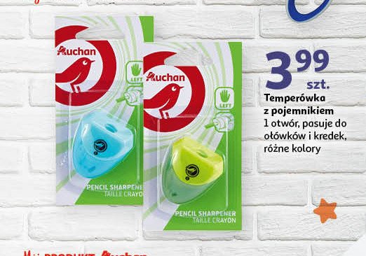 Temperówka z pojemnikiem 1 otwór Auchan promocja