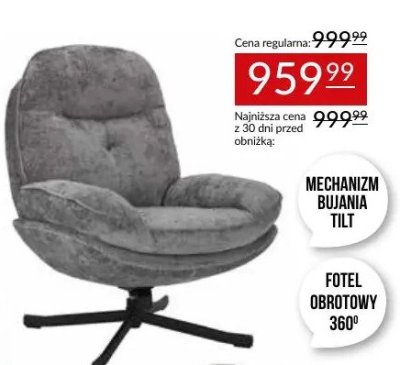 Fotel obrotowy 360° z mechanizmem bujania TILT Abra Meble promocja w Abra Meble