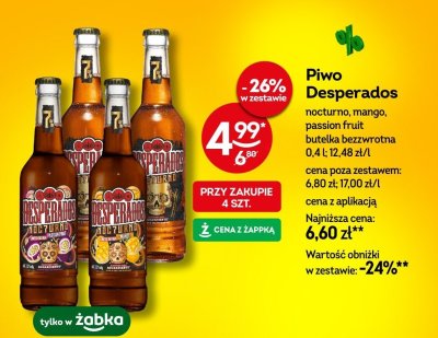 Piwo Desperados nocturno, mango, passion fruit butelka bezzwrotna 0.4 l promocja w Żabka