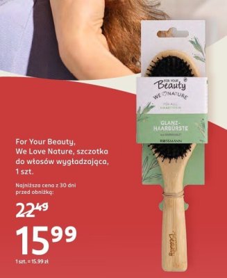 Szczotka do włosów For Your Beauty We Love Nature promocja w Rossmann