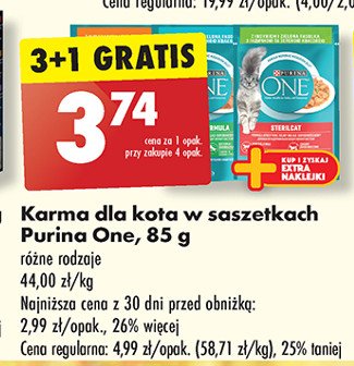 Karma dla kota sterilcat indyk z fasolą Purina one promocja