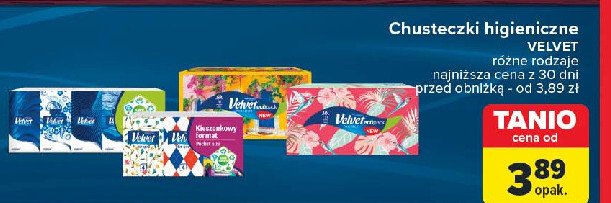 Chusteczki higieniczne paradise Velvet promocja w Carrefour Market