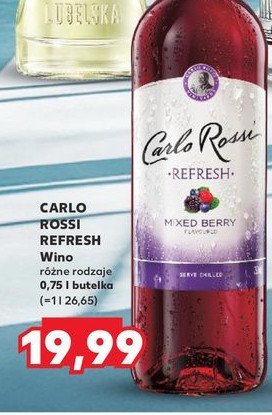 Wino Carlo rossi refresh mixed berry promocja w Kaufland