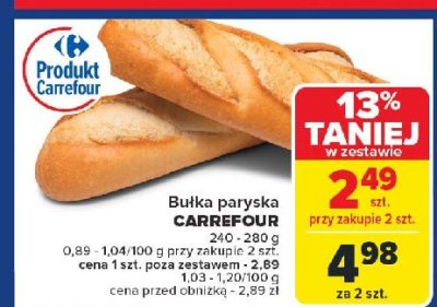 Bułka paryska Carrefour promocja