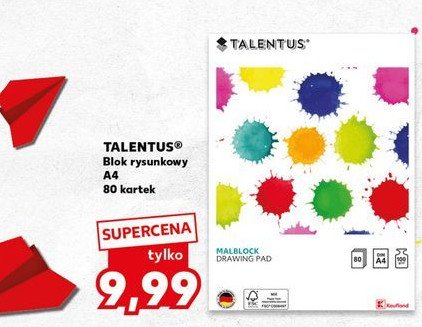 Blok rysunkowy a4/80k. Talentus promocja