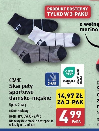 Skarpety sportowe CRANE promocja