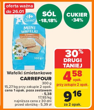 Wafelki śmietankowe Carrefour promocja w Carrefour Market