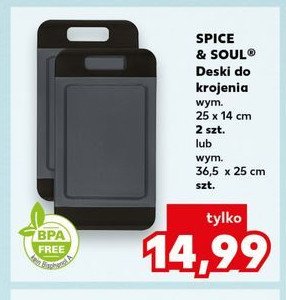 Deska do krojenia plastikowa 25 x 14 x 0.35 cm Spice&soul promocja w Kaufland