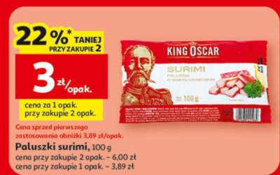 Pałuszki surimi King Oscar, 100 g promocja w Auchan
