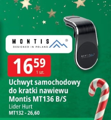 Uchwyt samochodowy do kratki nawiewu Montis MT136 B/S promocja w Leclerc