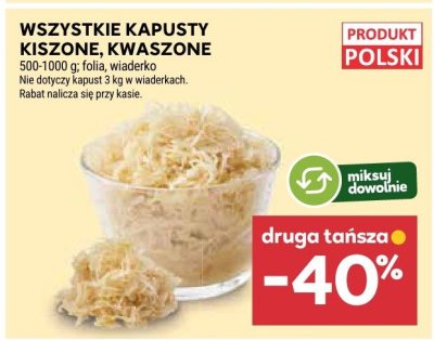 Kapusty kiszone, kwaszone 500-1000g promocja w Stokrotka