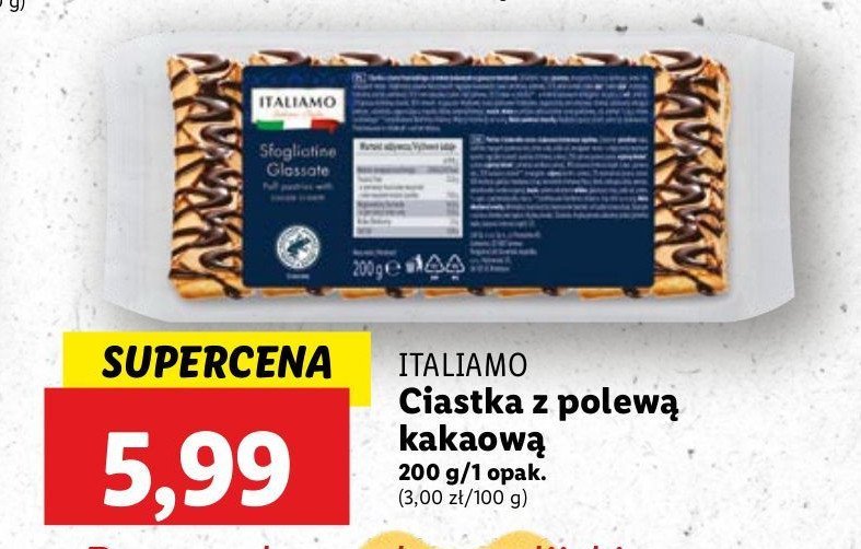 Ciastka z polewa kakaową Italiamo promocja