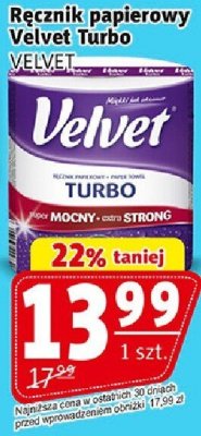Ręcznik papierowy Velvet Turbo promocja w Prim Market