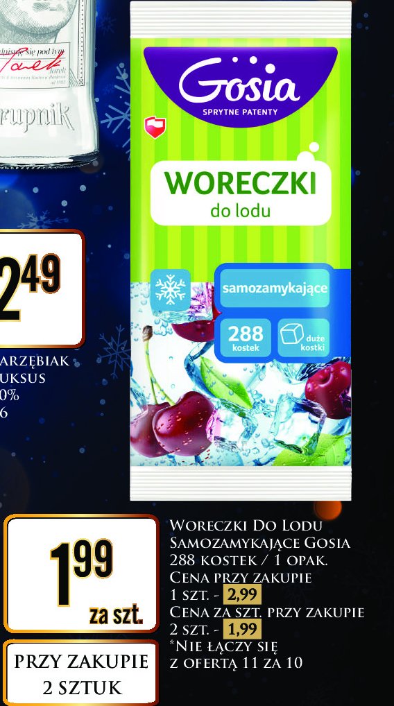 Woreczki do lodu samozamykające 288 kostek Gosia promocja w Dino