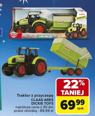 Traktor z przyczepą CLAAS ARES DICKIE TOYS promocja w Carrefour