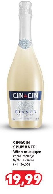 Wino Cin&cin bianco promocja w Kaufland