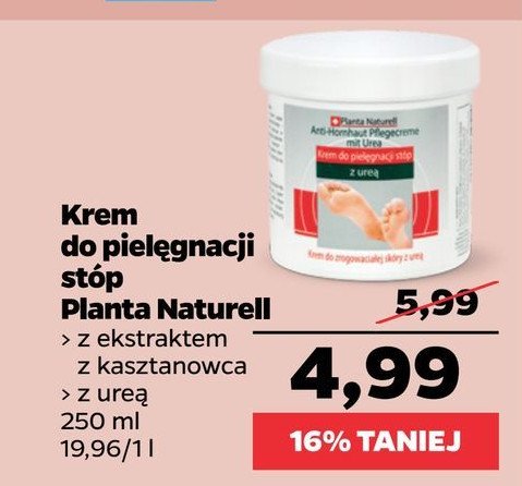 Krem do stóp z ekstraktem z kasztanowca Planta naturell promocja