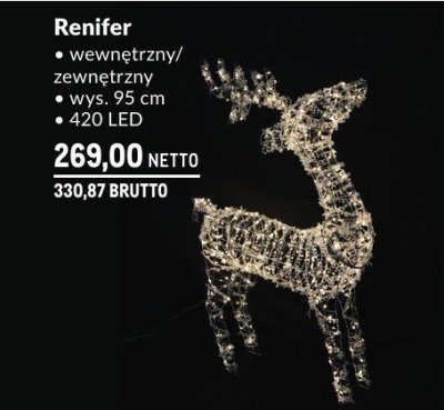 Dekoracja świąteczna Renifer wewnętrzny/zewnętrzny promocja w Makro