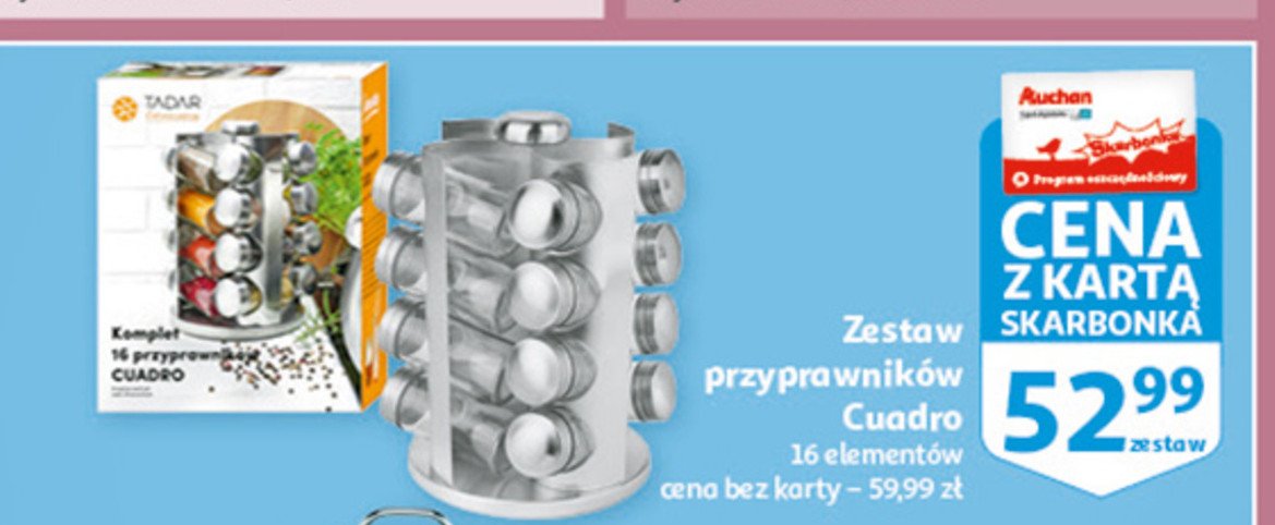 Zestaw przyprawnik贸w cuadro 16 el. Tadar promocja