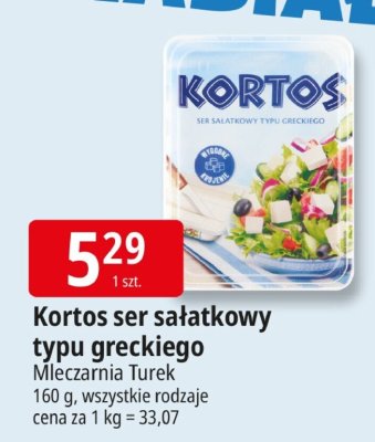Ser sałatkowy typu greckiego Kortos Mleczarnia Turek promocja w Leclerc