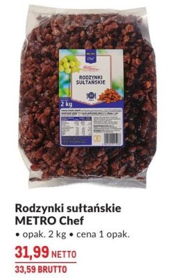 Rodzynki sułtańskie METRO Chef promocja w Makro
