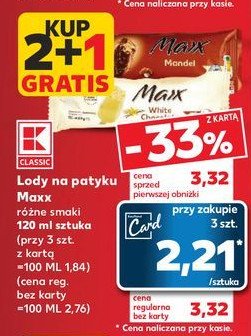 Lody biała czekolada K-classic maxx promocja