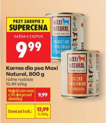 Karma dla psa Maxi Natural, 800 g promocja w Biedronka
