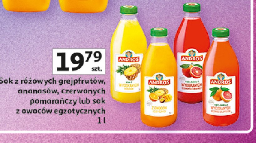 Sok z czerwonych pomarańczy Andros promocja w Auchan