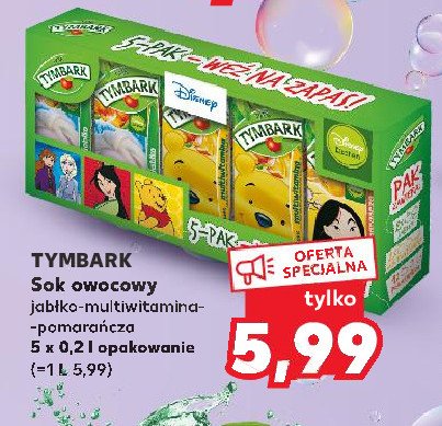 Soczki tymbark na każdy dzień tygodnia disney Tymbark kartonik promocja