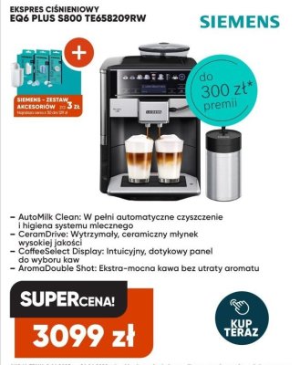 Ekspres ciśnieniowy EQ6 PLUS S800 TE65B209RW promocja w Max Elektro