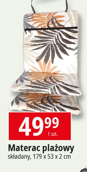 Materac plażowy składany 179 x 53 x 2 cm promocja