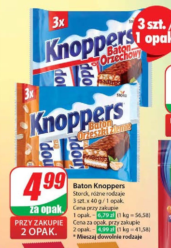 Baton orzeszki ziemne Knoppers promocja w Dino