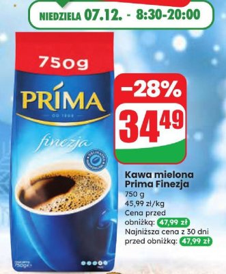 Kawa mielona Prima Finezja promocja w Dino