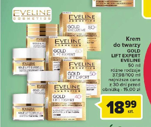 Krem do twarzy noc 40+ Eveline gold lift expert promocja