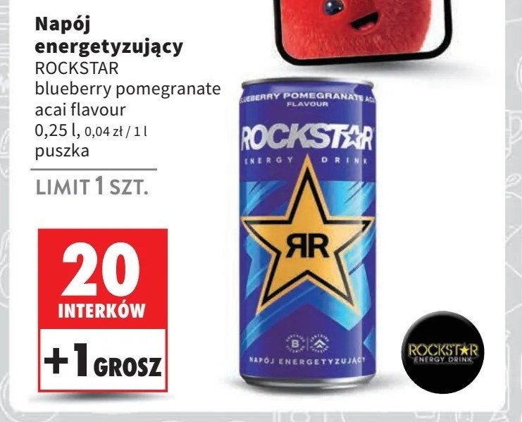 Napój energetyczny blueberry Rockstar energy drink promocja