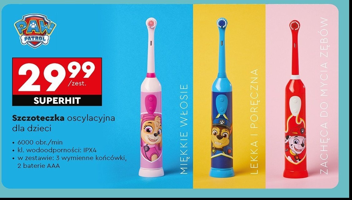 Szczoteczka oscylacyjna psi patrol promocja