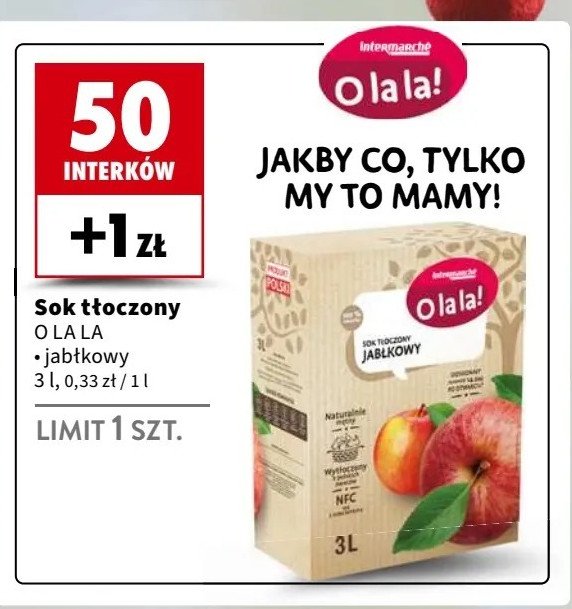 Sok jabkłkowy O la la! promocja