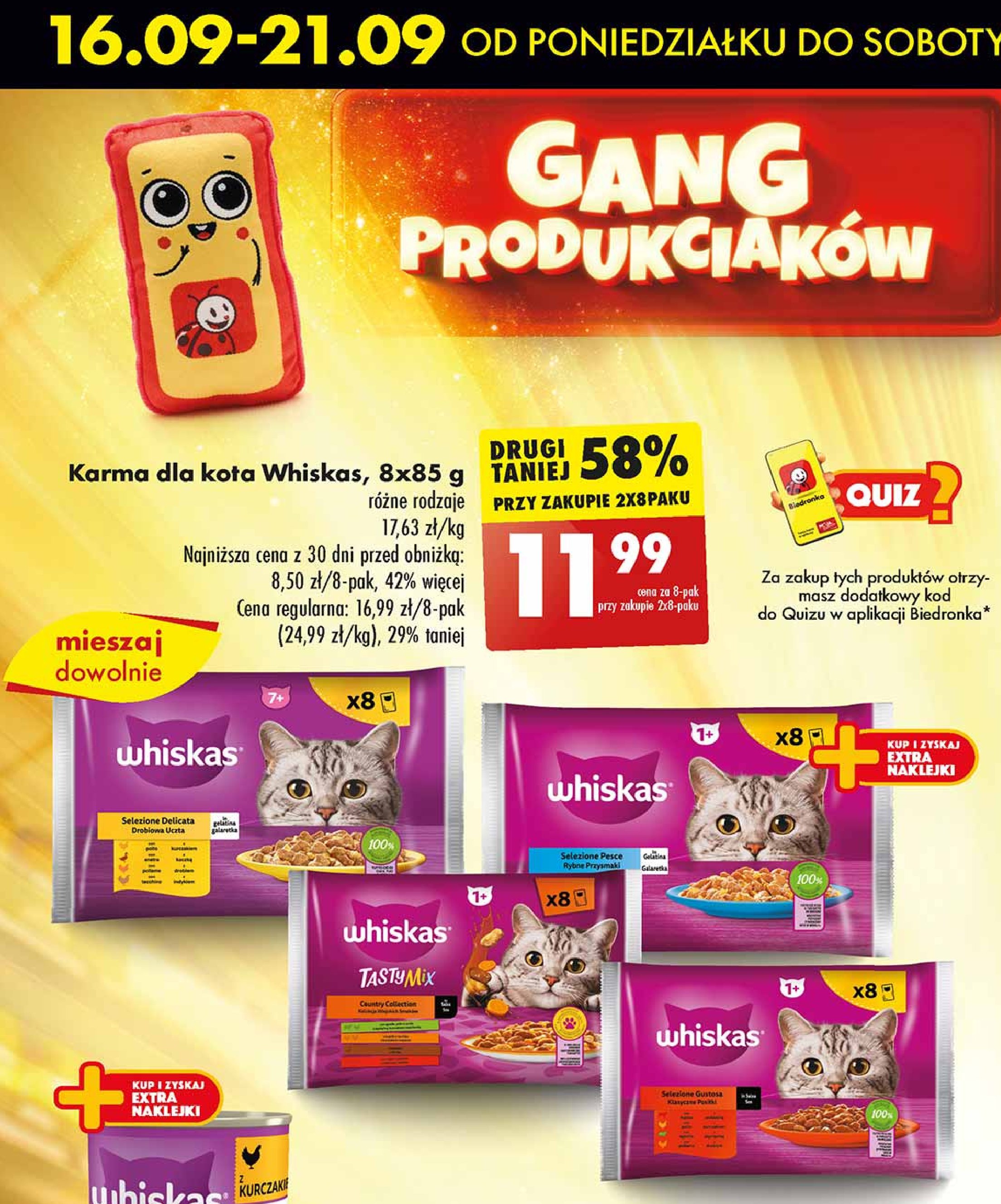 Karma dla kota klasyczne posiłki Whiskas promocja