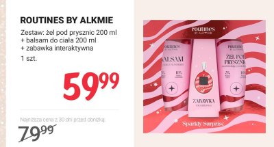 Zestaw kosmetyków ROUTINES BY ALKMIE - żel pod prysznic 200ml + balsam do ciała 200ml + zabawka interaktywna promocja w Rossmann
