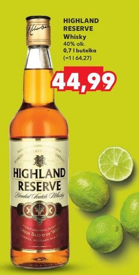 Whisky HIGHLAND RESERVE promocja w Kaufland