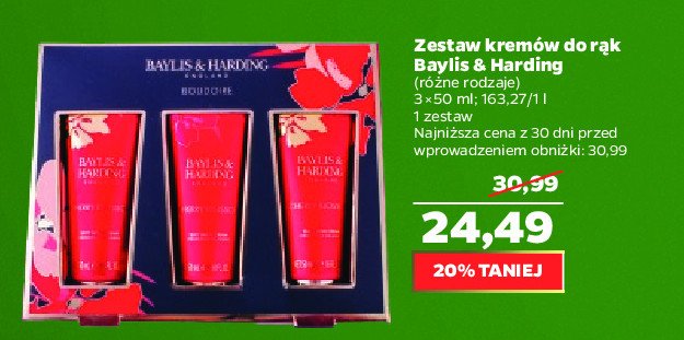 Zestaw krem贸w do r膮k Baylis & harding promocja